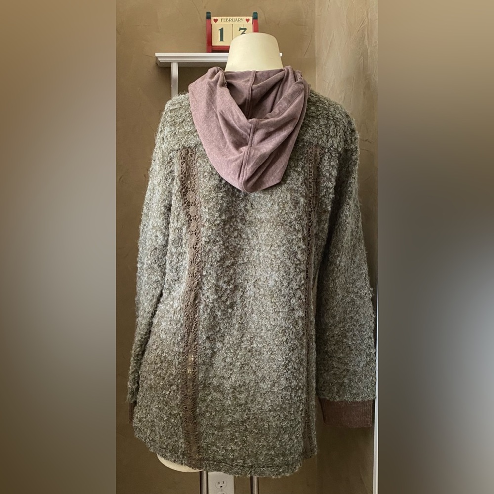 Mystree Open Front Boucle Boho Sweater Cardigan H… - image 3